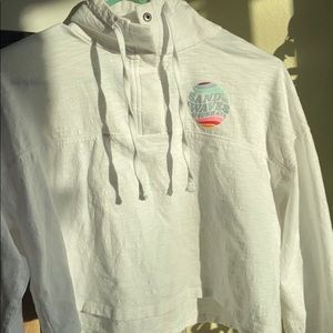 PINK, white, cropped, half-zip.